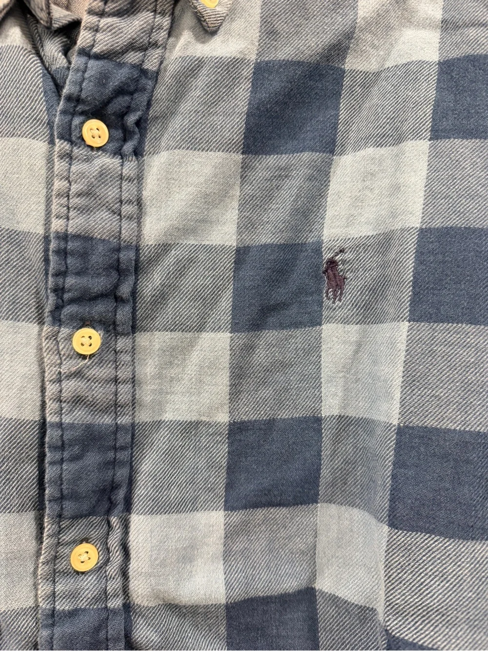 Polo by Ralph Lauren Men’s Blue Classic Fit Plaid Double Faced Shirt sz L